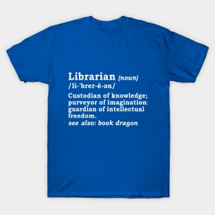 Definition of Librarian in White T-Shirt